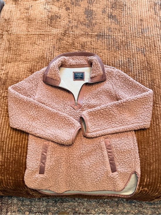 Abercrombie & Fitch Jackets & Blazers - Abercrombie & Fitch Kids Sherpa Quarter-Zip Pullover - Dusty Rose size small